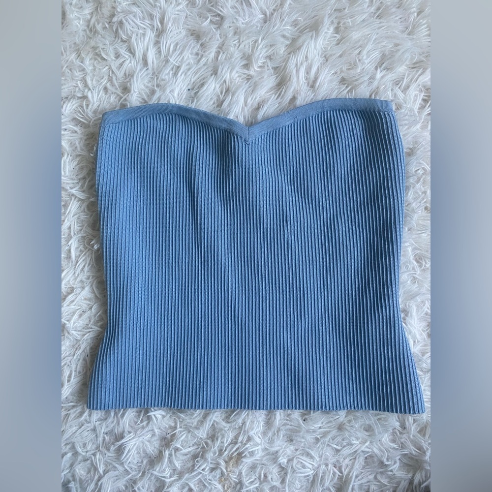 Aritzia Blue Ribbed Tube Top